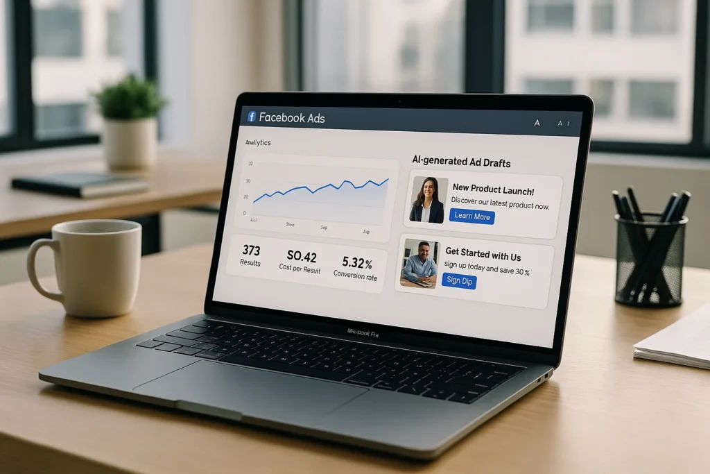 AI Facebook Ad Generators: Save Time and Improve ROI 1 AI Facebook Ad Generator